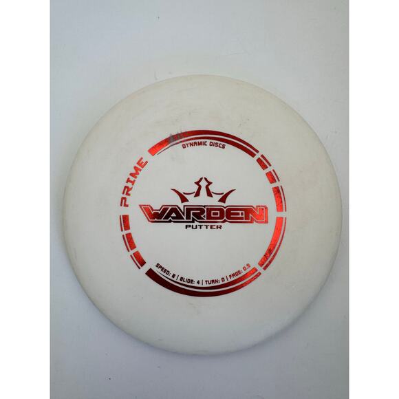 Dynamic Discs Disc Golf Prime Warden Putter Disc White Red - Picture 1 of 2